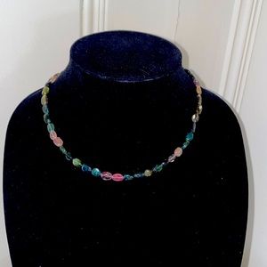 Multi color tourmaline with gold color clasp